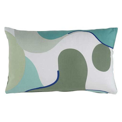 Подушка декоративная из хлопка мятного цвета с авторским принтом из коллекции freak fruit, 30х50 см - фото 322443