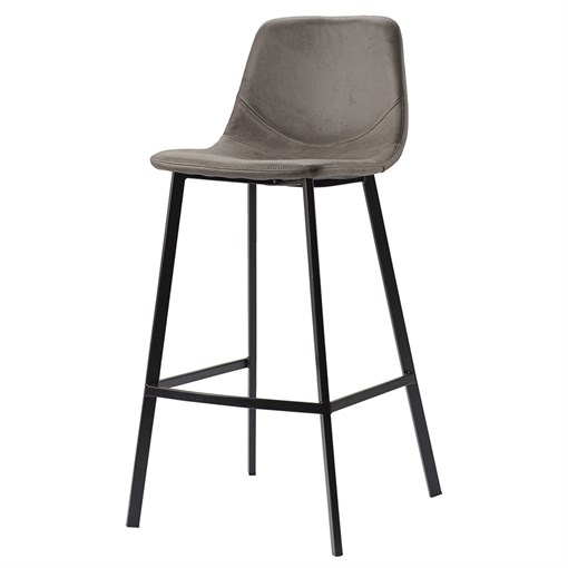 Стул барный hugh, экокожа, серо-коричневый - фото 326470