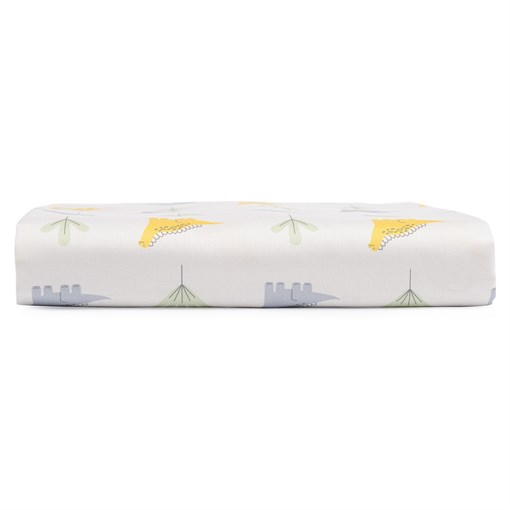 Простыня на резинке из сатина с принтом dinosauria world из коллекции tiny world, 70х140х20 см - фото 328042