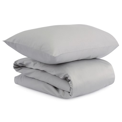 Комплект детского постельного белья из сатина светло-серого цвета из коллекции essential, 100х120 см - фото 328175