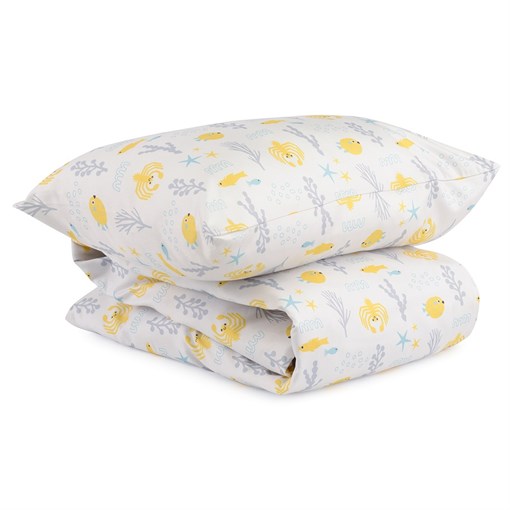 Комплект постельного белья из сатина с принтом oceania world из коллекции tiny world, 110х140 см - фото 328241