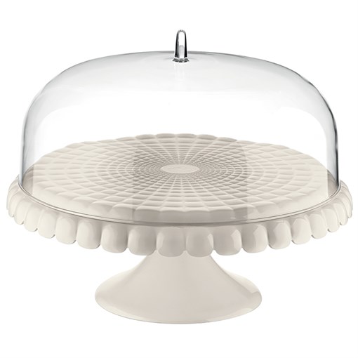 Блюдо для торта с крышкой tiffany, ?36 см, акрил, молочно-белое - фото 328667