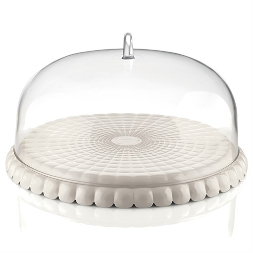 Блюдо сервировочное с крышкой tiffany, ?36 см, молочно-белое - фото 328668