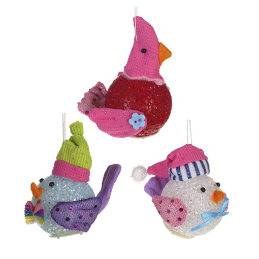 Украшение новогоднее с подсветкой "Птица", H9 см, 3в. - фото 329223