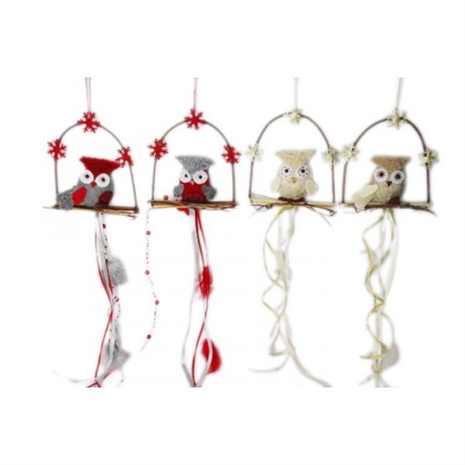 Изделие декоративное подвесное "Сова", L14 W3 H50 см, 4в. - фото 329238