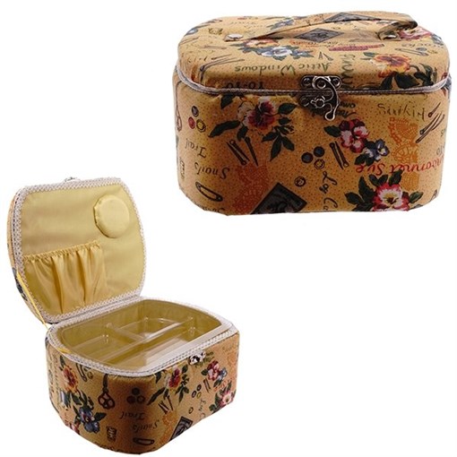 Шкатулка для рукоделия (с подносом), L23 W19 H12,5 см - фото 329242