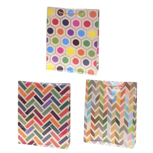 Пакет подарочный (бумага, плотность 157г/м2, блок 12шт), L31,5 W9 H39,5 см, 3в. - фото 329391