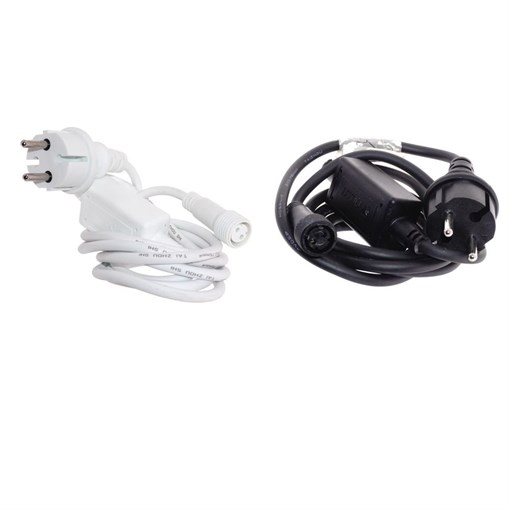 Шнур с адаптером и вилкой для уличной гирлянды, белый/черный, L1,5 м. Степень внешней защиты IP44, 2 - фото 329668