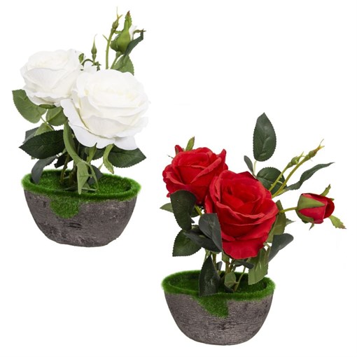 Цветочная композиция "Роза", L14 W9 H28 см, 2в. - фото 329710