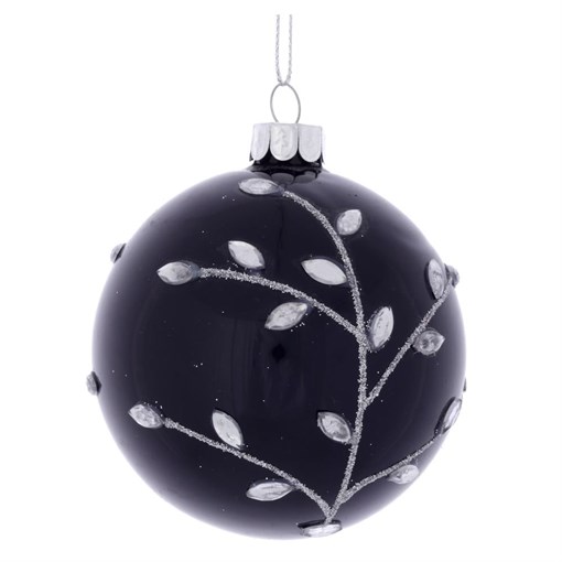 Украшение новогоднее Шар "Серебряная веточка", D8 см - фото 329905