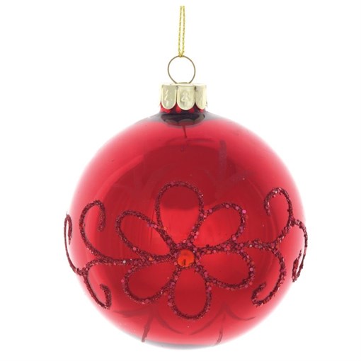 Украшение новогоднее Шар "Цветочная кайма", D8 см - фото 329908