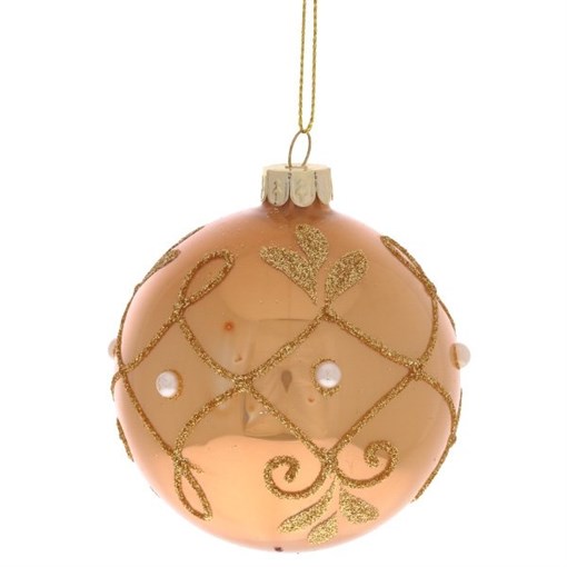 Украшение новогоднее Шар "Золотой узор", D8 см - фото 329918
