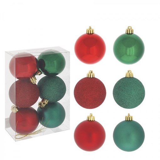 Украшение новогоднее Шар "Веселые друзья", набор из 6 шт, D6 см - фото 330010