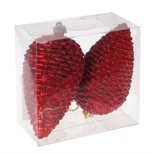 Украшение новогоднее "Шишка", набор из 2 шт, L6 W6 H12 см - фото 330018