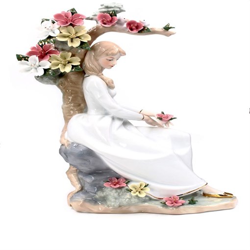 Фигурка декоративная "Девушка в саду", L25 W13 H36 см - фото 330134