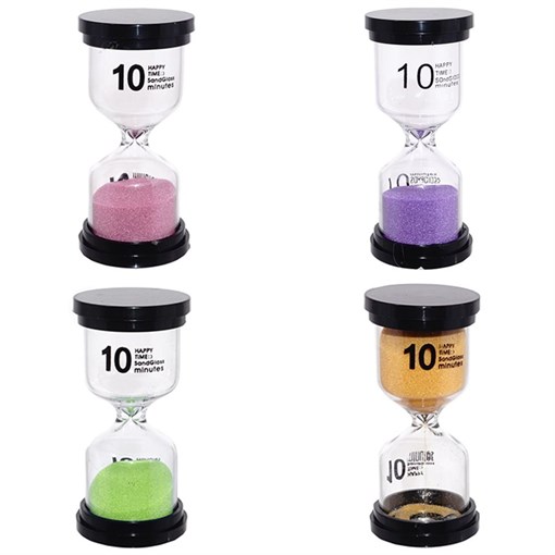 Часы песочные (10 мин.), L4,5 W4,5 H10,5 см, 4в. - фото 330523