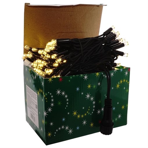 Электрогирлянда уличная "Праздничная", L8,5 м, без силового кабеля(100 теп.белых LEDламп, постоян., - фото 330614