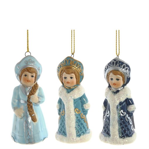 Украшение новогоднее "Снегурочка", L3 W3 H8 см, 3в. - фото 335412