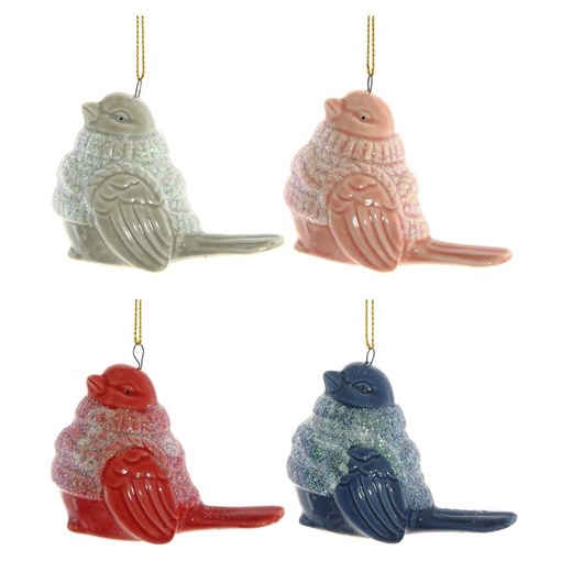 Украшение новогоднее "Птичка", L8 W4 H6 см, 4в. - фото 335420