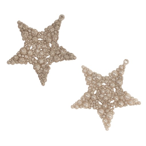 Украшение новогоднее "Звезда", набор из 2-х шт, L10 W1 H10 см - фото 335497
