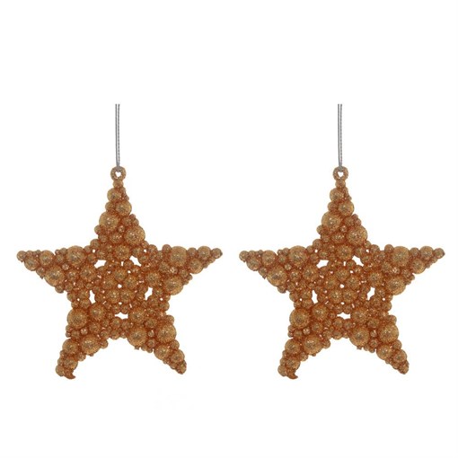 Украшение новогоднее "Звезда", набор из 2-х шт, L10 W1 H10 см - фото 335499