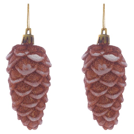 Украшение новогоднее "Шишка", набор из 2-х шт, L4 W4 H10 см - фото 335501