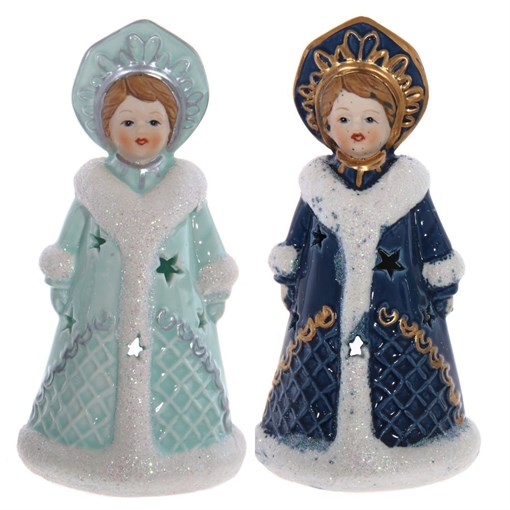 Подсвечник "Снегурочка"L8 W7 H16 см, 2в. - фото 335991