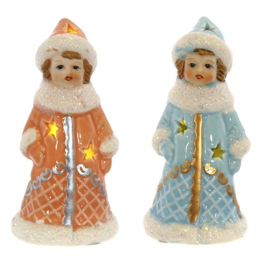 Фигурка декоративная "Снегурочка" с подсветкой, L5 W5 H10 см, 2в. (2xLR44, не прилаг.) - фото 336001