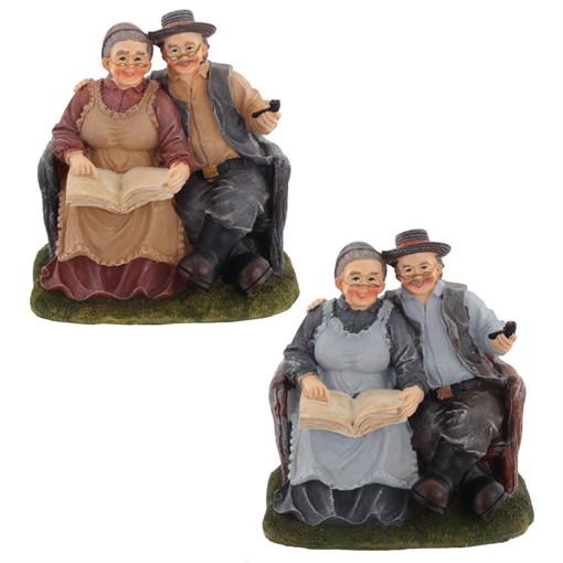 Фигурка декоративная "Бабушка с дедушкой", L17 W12 H18 см, 2в. - фото 337018