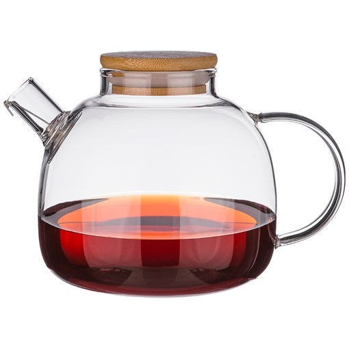 Чайник заварочный 1000 мл с бамбуковой крышкой - фото 347073