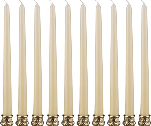 Набор свечей из 10  шт H=29 см кремовый - фото 347550