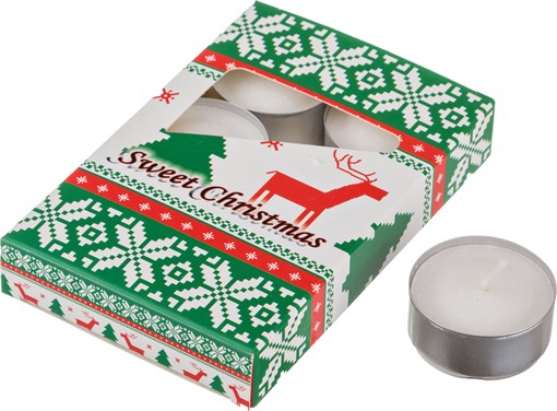 Набор плавающих свечей из 6  шт "sweet christmas" аромат=цветочный D=4 см H=2 см (кор=24на - фото 347597