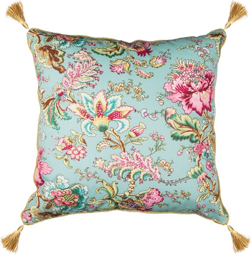 Подушка декоративная "Райский сад" 46*46 см , х/б 100%, бирюза - фото 351511
