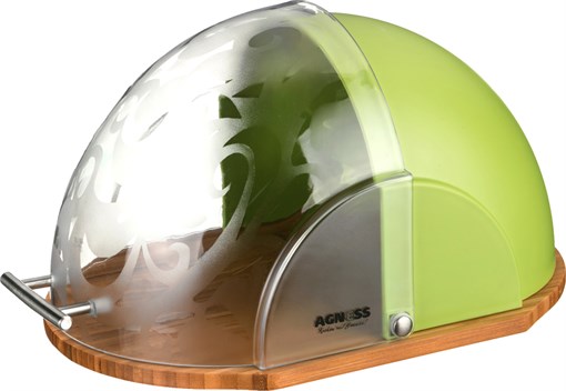 Хлебница agness "Fresh"деревянная с комбинированной крышкой 36*26*20 см - фото 352742