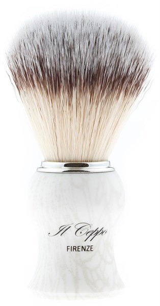 Помазок для бритья IL Ceppo, пластик, синтетический ворс, рукоять - серо-белый матовый цвет - фото 353887