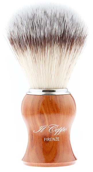 Помазок для бритья IL Ceppo, пластик, синтетический ворс, рукоять - коричневый глянцевый цвет - фото 353889