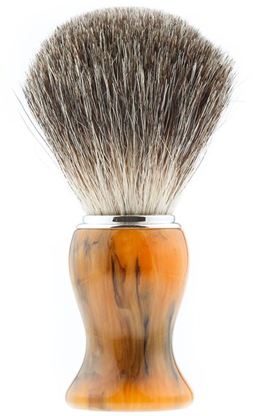 Помазок для бритья IL Ceppo, каучуковая смола, барсучий ворс, рукоять - желтый цвет - фото 353905