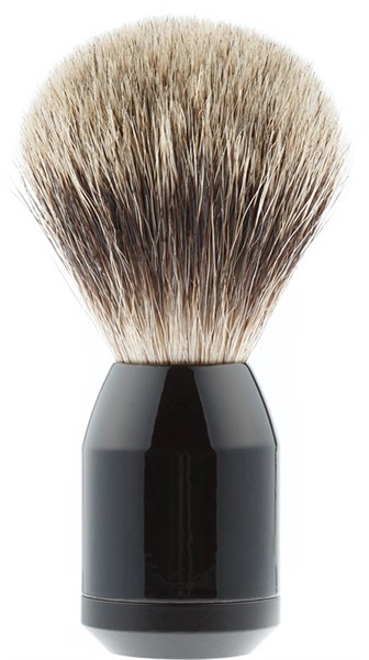 Помазок для бритья IL Ceppo, алюминий, барсучий ворс, рукоять - черный глянцевый цвет - фото 353907