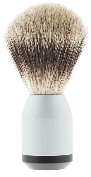 Помазок для бритья IL Ceppo, алюминий, барсучий ворс, рукоять - серебристо-черный матовый цвет - фото 353909
