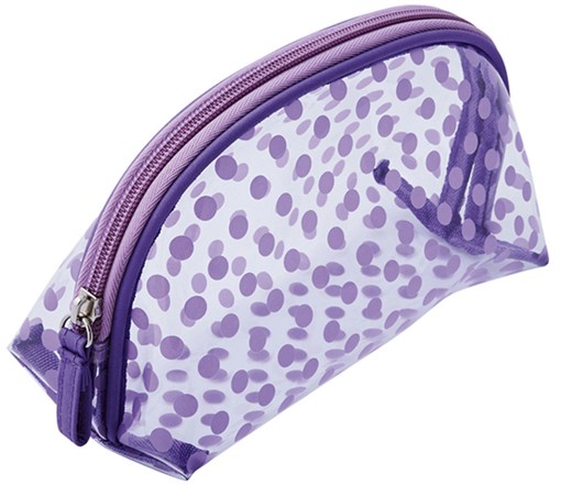 Косметичка Dewal Beauty серия "Горох", фиолетовая 19х8,5х11,5см - фото 354142