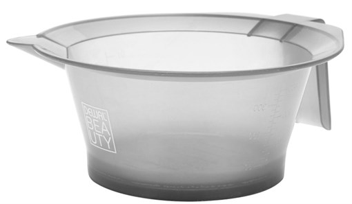 Чаша для краски  Dewal Beauty с резинкой на дне, серая  прозрачная - фото 354159