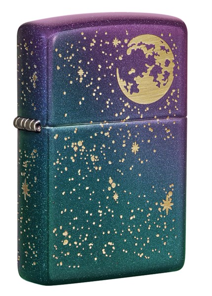 Зажигалка ZIPPO Starry Sky с покрытием Iridescent, латунь/сталь, фиолетовая, матовая, 38x13x57 мм - фото 354556