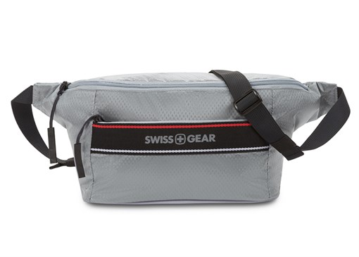 Сумка на пояс SWISSGEAR, светло-серая, полиэстер с плетением рип-стоп, 38 x 5 x 15 см - фото 355229
