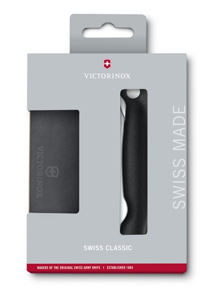 Набор VICTORINOX Swiss Classic: складной нож для овощей и разделочная доска, чёрная рукоять - фото 355385