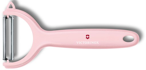 Нож для чистки томатов и киви VICTORINOX, двусторонее зубчатое лезвие, светло-розовая рукоять - фото 355413