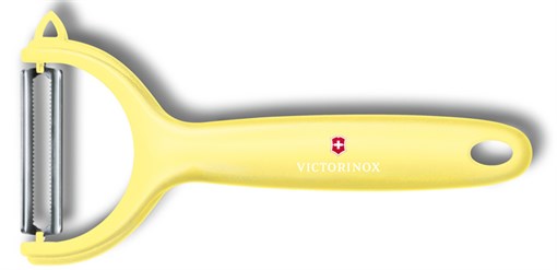 Нож для чистки томатов и киви VICTORINOX, двусторонее зубчатое лезвие, светло-жёлтая рукоять - фото 355415