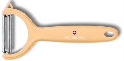 Нож для чистки томатов и киви VICTORINOX, двусторонее зубчатое лезвие, бежевая рукоять - фото 355417