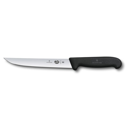 Нож разделочный VICTORINOX Fibrox с прямым узким лезвием 18 см, чёрный - фото 355558