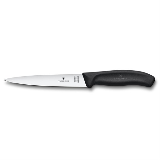 Нож филейный VICTORINOX SwissClassic с гибким прямым лезвием 16 см, чёрный - фото 355588