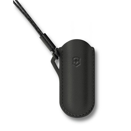 Чехол VICTORINOX "Dark Illusion" для ножей Classic Colors 58 мм, кожаный, чёрный - фото 355960